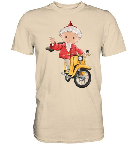 DDR Ostalgie Shirt Unisex • UNSER SANDMÄNNCHEN - AUF DER SCHWALBE - ROT (PU-137, 1973)