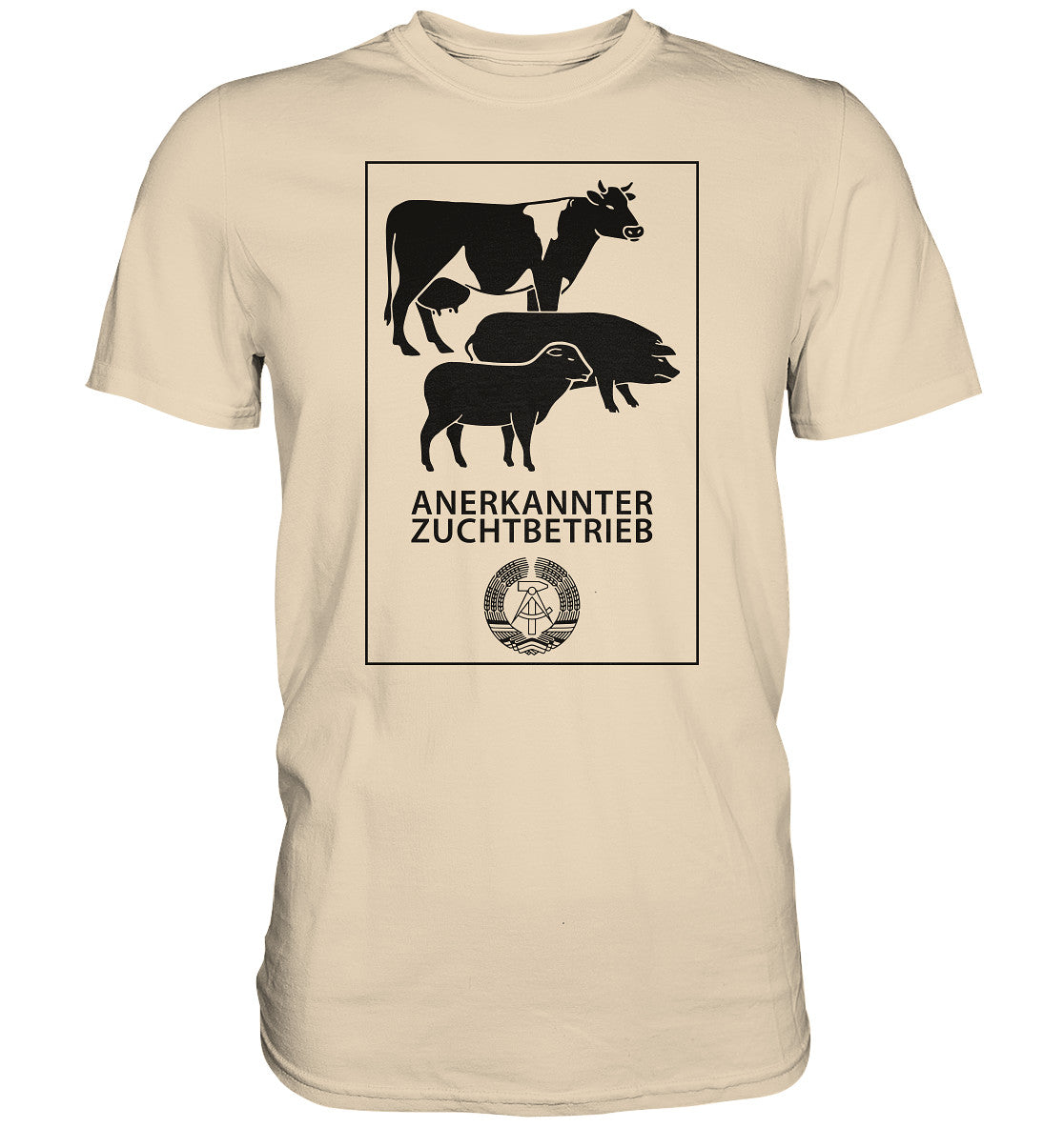 DDR Ostalgie Shirt Unisex • ANERKANNTER ZUCHTBETRIEB (ORIGINALSCHILD)