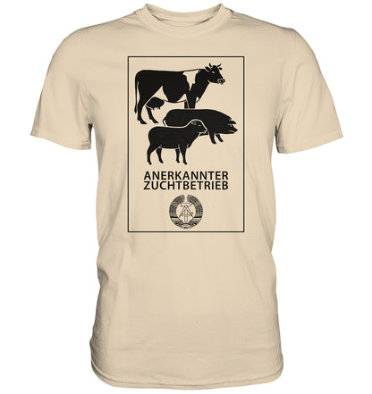 DDR Ostalgie Shirt Unisex • ANERKANNTER ZUCHTBETRIEB (ORIGINALSCHILD)