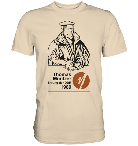 DDR Ostalgie Shirt Unisex • THOMAS MÜNTZER - EHRUNG DER DDR 1990