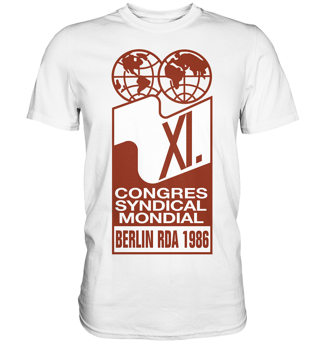 DDR Ostalgie Shirt Unisex • KONGRESS DES WELTGEWERKSCHAFTSBUNDES 1986