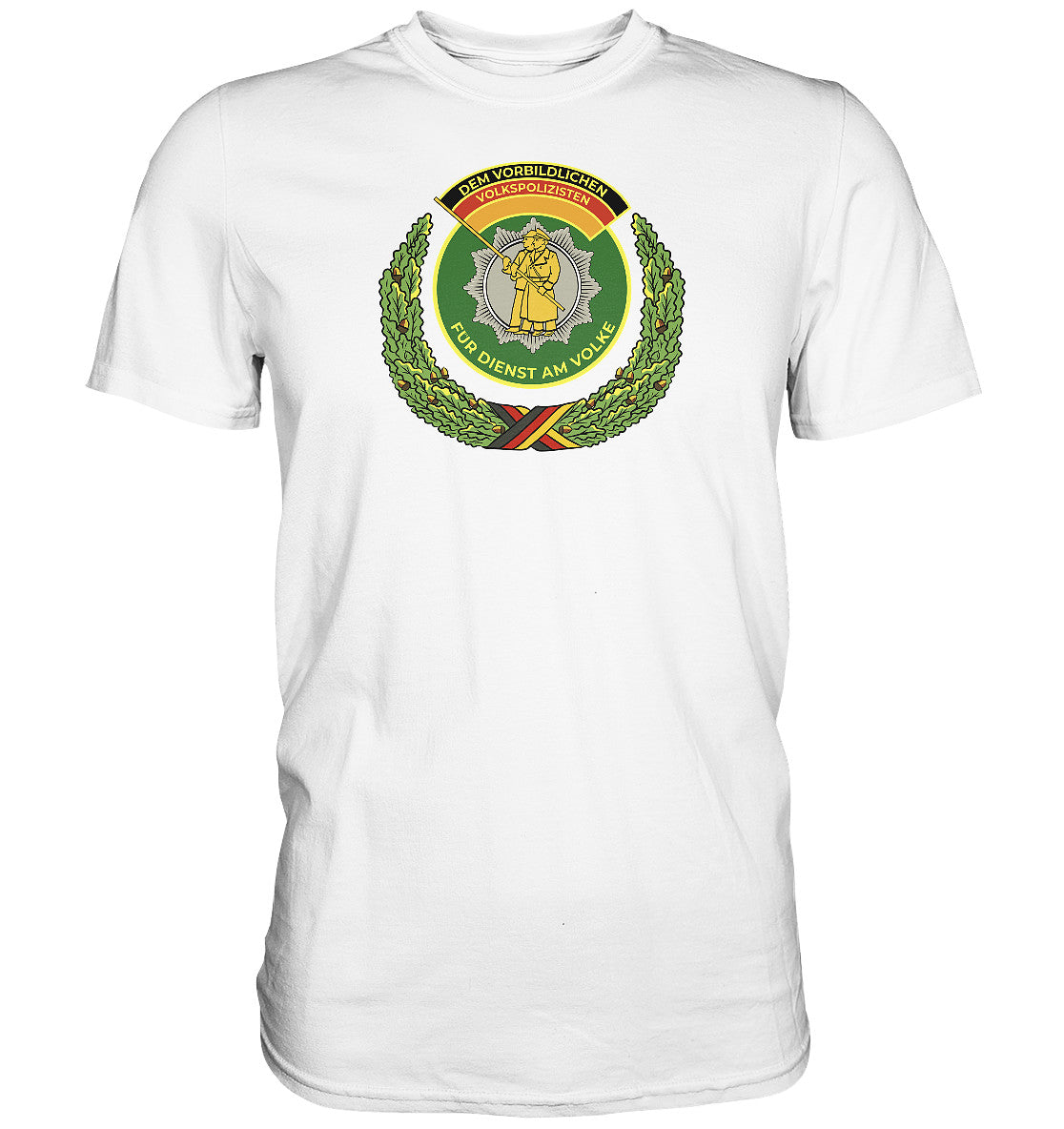 DDR Ostalgie Shirt Unisex • DEM VORBILDLICHEN VOLKSPOLIZISTEN (ABZEICHEN)