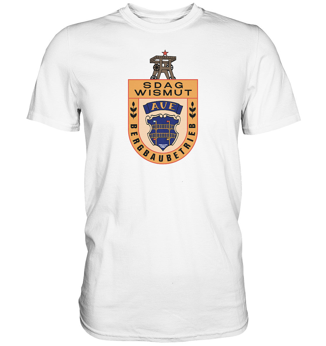 DDR Ostalgie Shirt Unisex • SDAG WISMUT AUE - ABZEICHEN