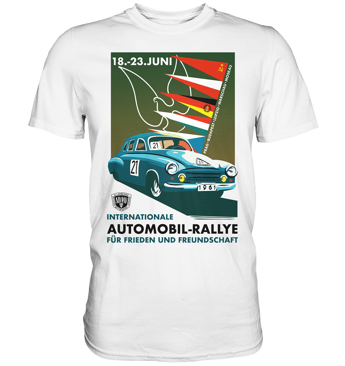 DDR Ostalgie Shirt Unisex • INTERNATIONALE RALLYE WARTBURG 1961 (ORIGINAL-PLAKAT)