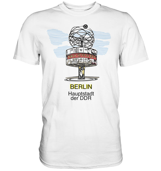 DDR Ostalgie Shirt Unisex • BERLIN - WELTZEITUHR - ORIGINAL WIMPEL