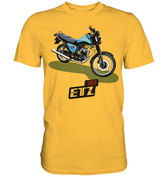 DDR Ostalgie Shirt Unisex • MZ ETZ 150 BLAU (ORIGINAL DDR-PLAKAT)