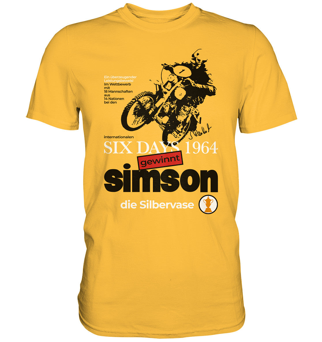 DDR Ostalgie Shirt Unisex • SIMSON GEWINNT SILBERVASE - SIX DAYS 1964