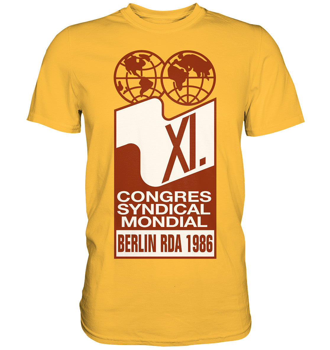 DDR Ostalgie Shirt Unisex • KONGRESS DES WELTGEWERKSCHAFTSBUNDES 1986