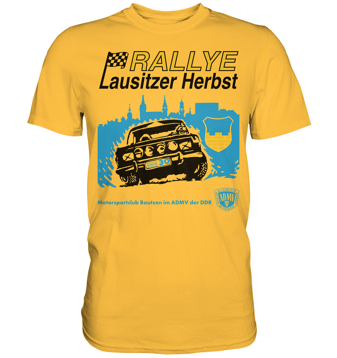 PREMIUM SHIRT UNISEX • RALLYE LAUSITZER HERBST, MOTORSPORTCLUB BAUTZEN