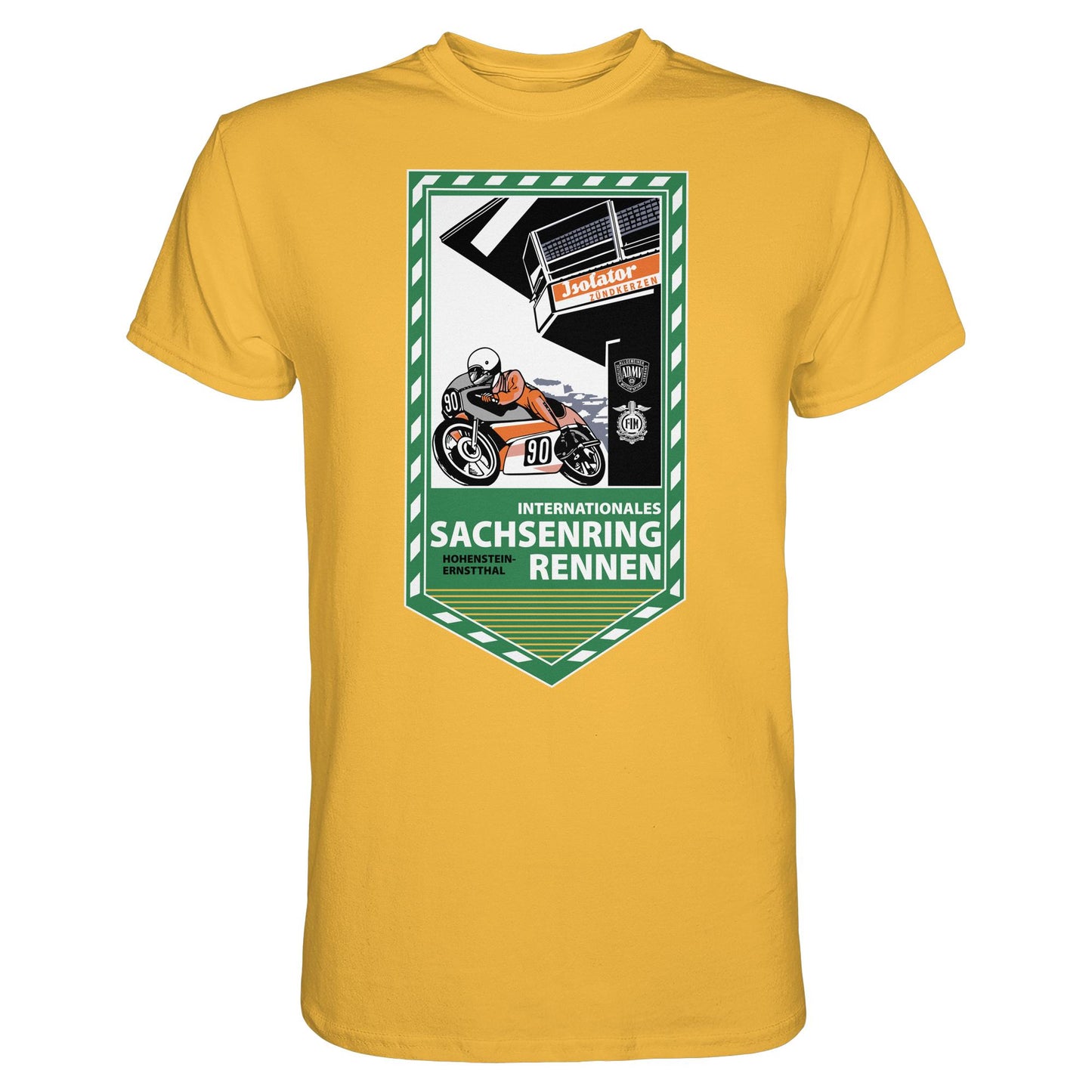 DDR Ostalgie Shirt Unisex • SACHSENRING-RENNEN ZWICKAU 1990 (ORIGINAL-WIMPEL)
