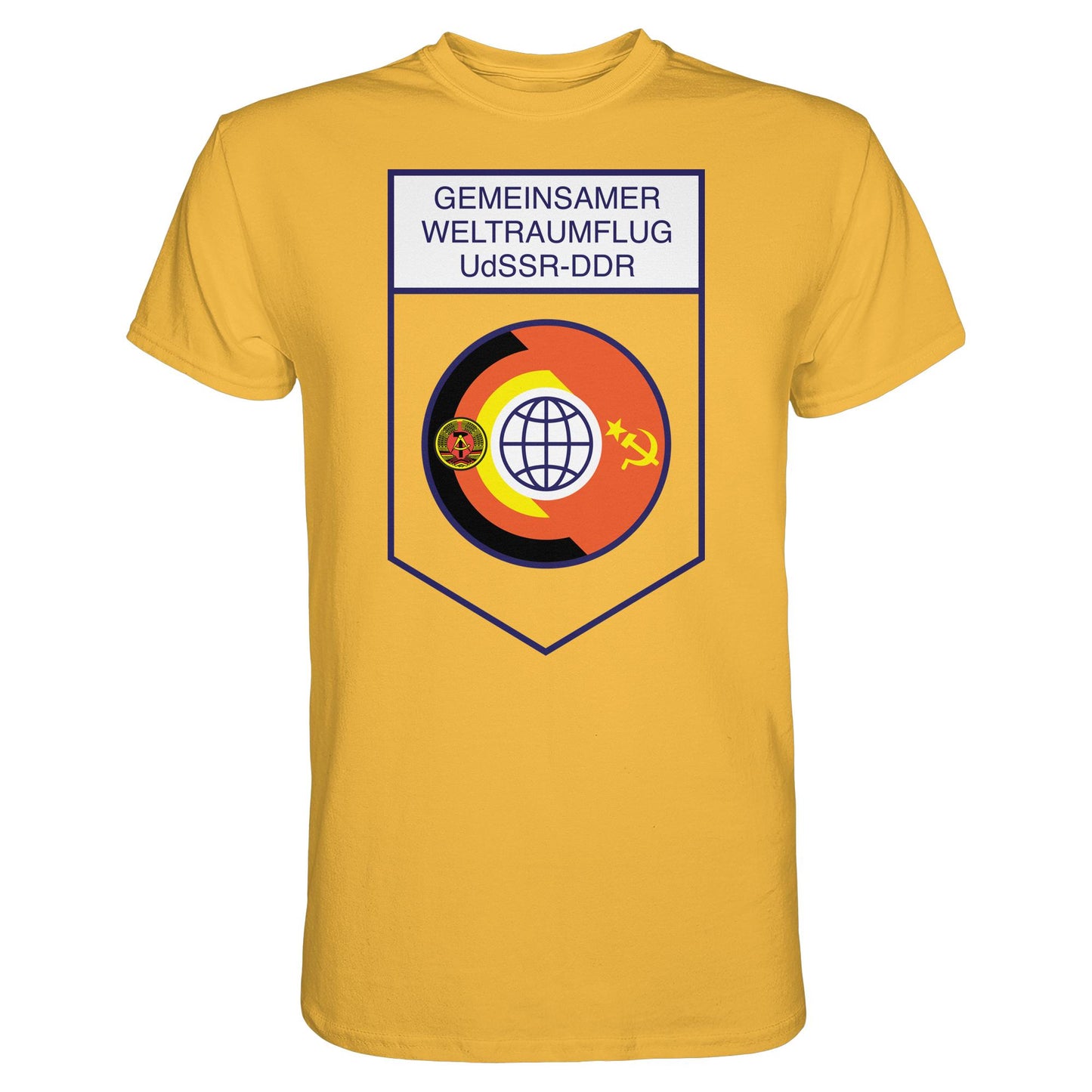 DDR Ostalgie Shirt Unisex • GEMEINSAMER WELTRAUMFLUG UDSSR-DDR (ORIGINAL WIMPEL)