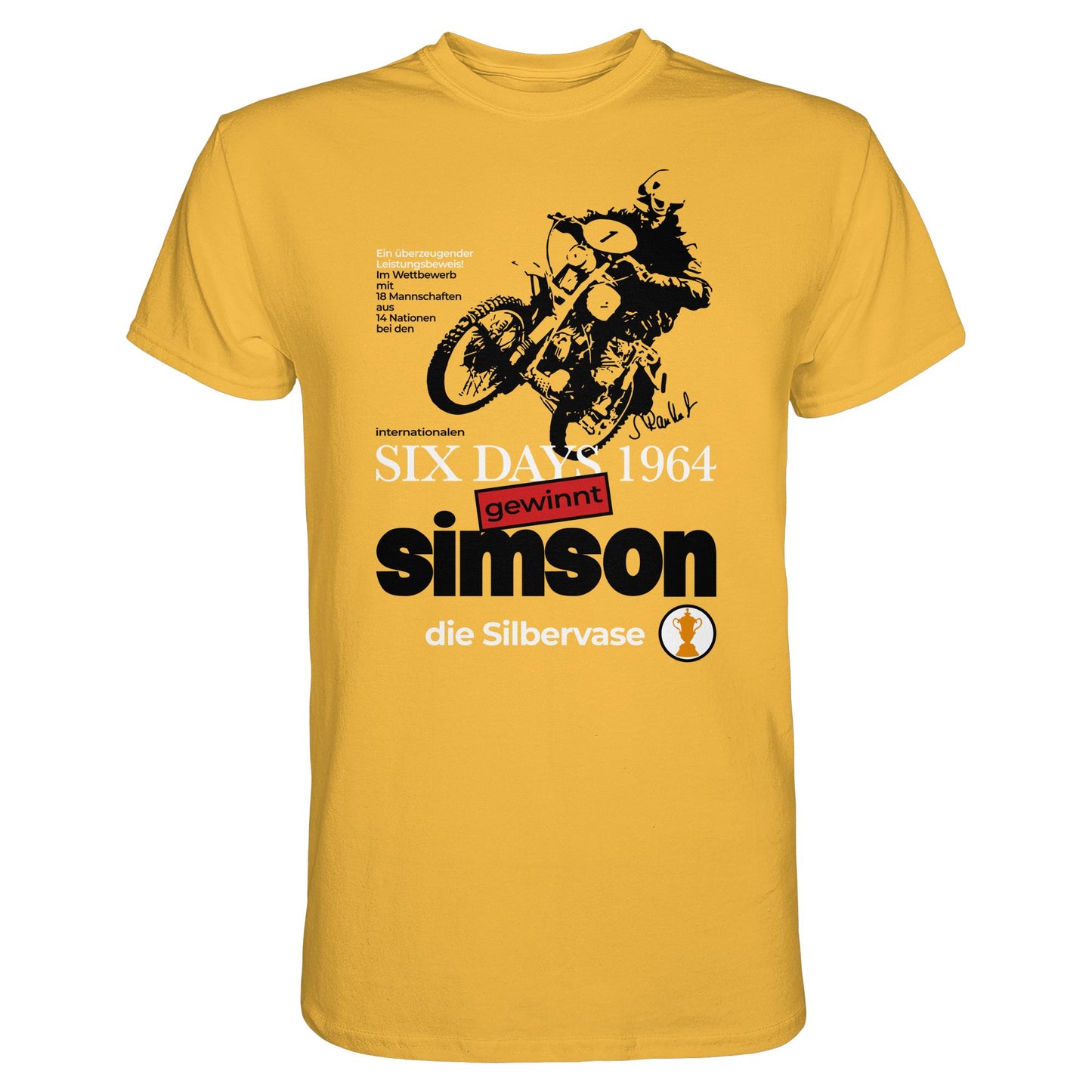 DDR Ostalgie Shirt Unisex • SIMSON GEWINNT SILBERVASE - SIX DAYS 1964