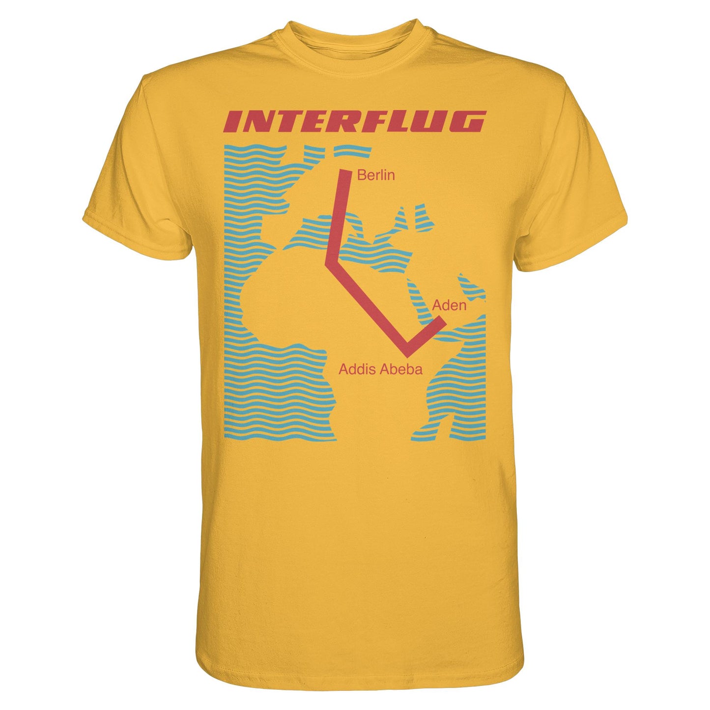DDR Ostalgie Shirt Unisex • INTERFLUG BERLIN - ADDIS ABEBA (ORIGINAL SONDERSTEMPEL)