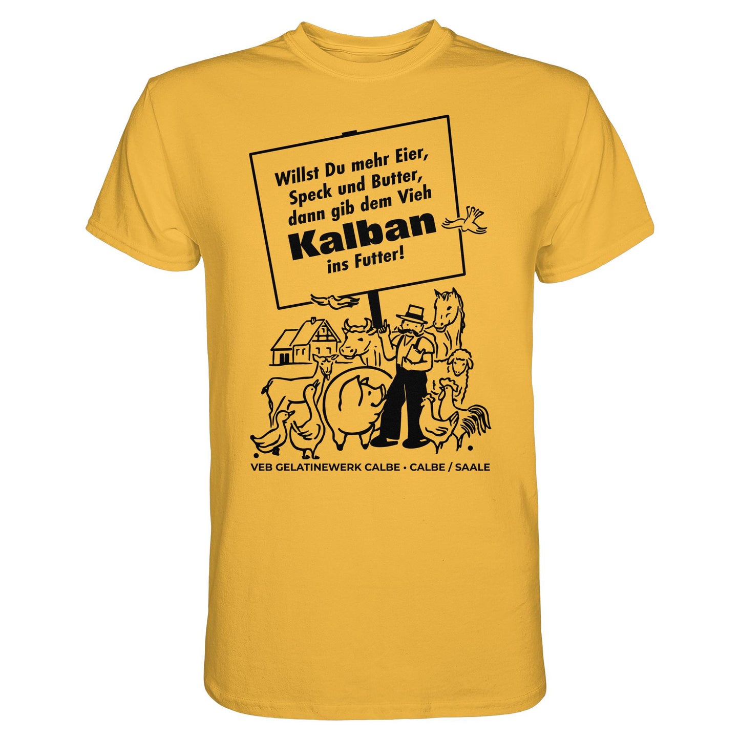 DDR Ostalgie Shirt Unisex • KALBAN, VEB GELATINEWERK CALBE - ORIGINALPLAKAT