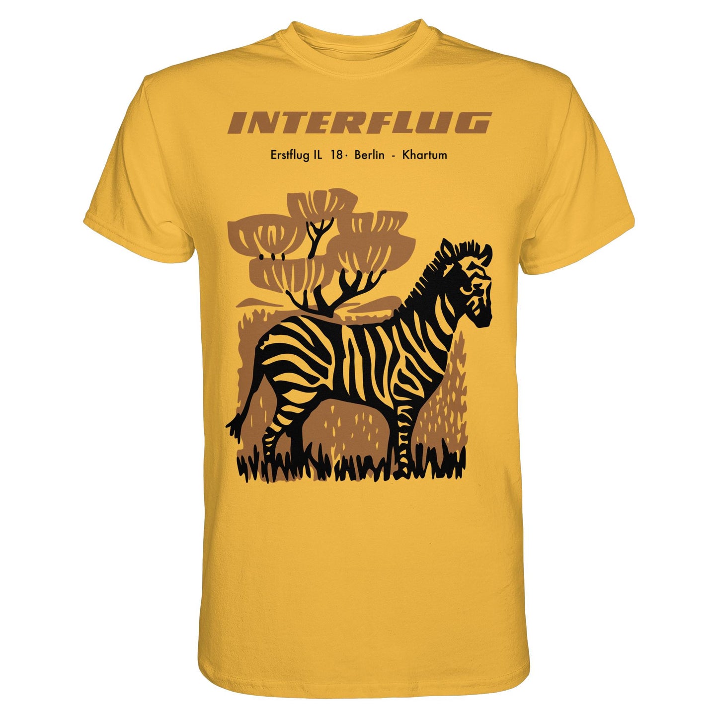 DDR Ostalgie Shirt Unisex • INTERFLUG BERLIN - KHARTUM (ORIGINAL SONDERSTEMPEL)