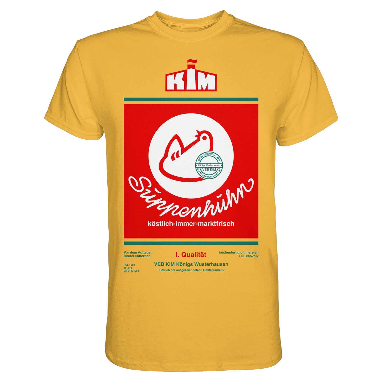 DDR Ostalgie Shirt Unisex • SUPPENHUHN - VEB KIM KÖNIGS WUSTERHAUSEN