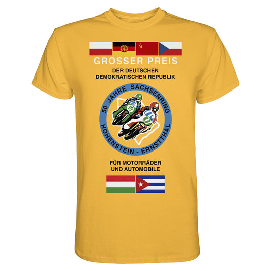 DDR Ostalgie Shirt Unisex • 50 JAHRE SACHSENRING - GROSSER PREIS DER DDR 1977