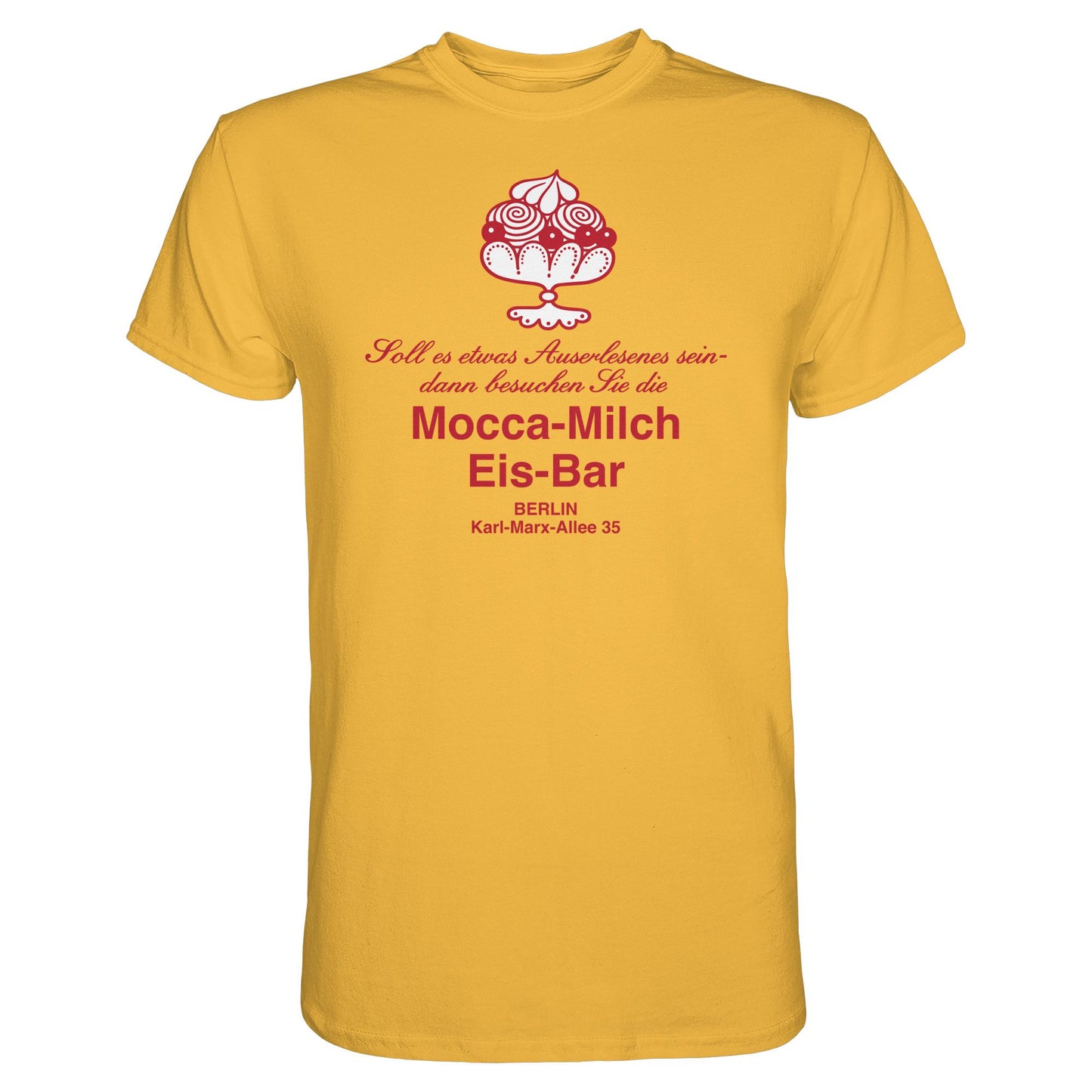 DDR Ostalgie Shirt Unisex • MOKKA-MILCH-EIS-BAR BERLIN (ORIGINAL UNTERSETZER)