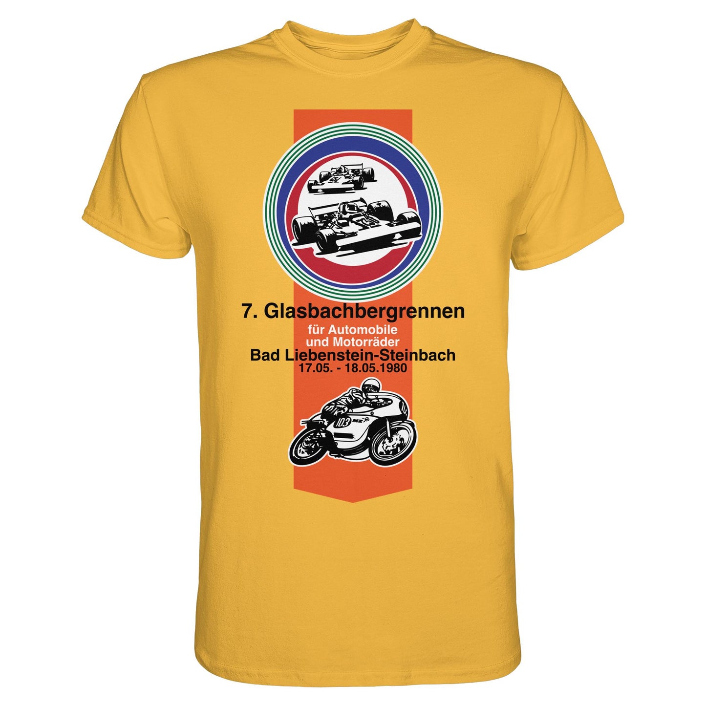 DDR Ostalgie Shirt Unisex • GLASBACHBERGRENNEN BAD LIEBENSTEIN (ORIGINAL WIMPEL)