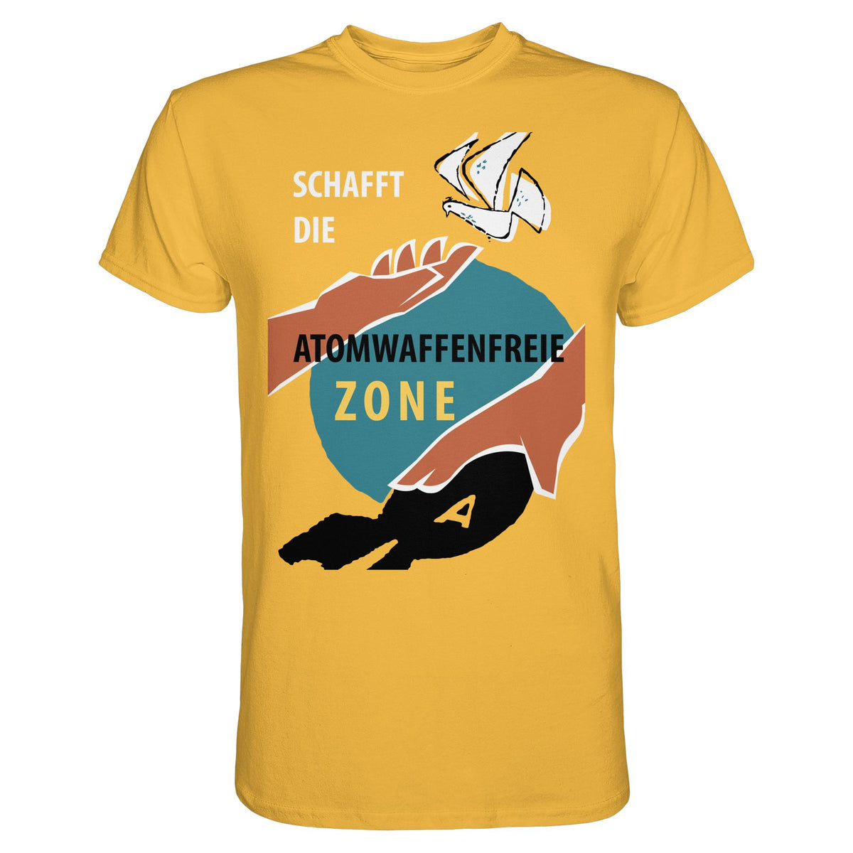 DDR Ostalgie Shirt Unisex • SCHAFFT DIE ATOMWAFFENFREIE ZONE (ORIGINAL-PLAKAT)