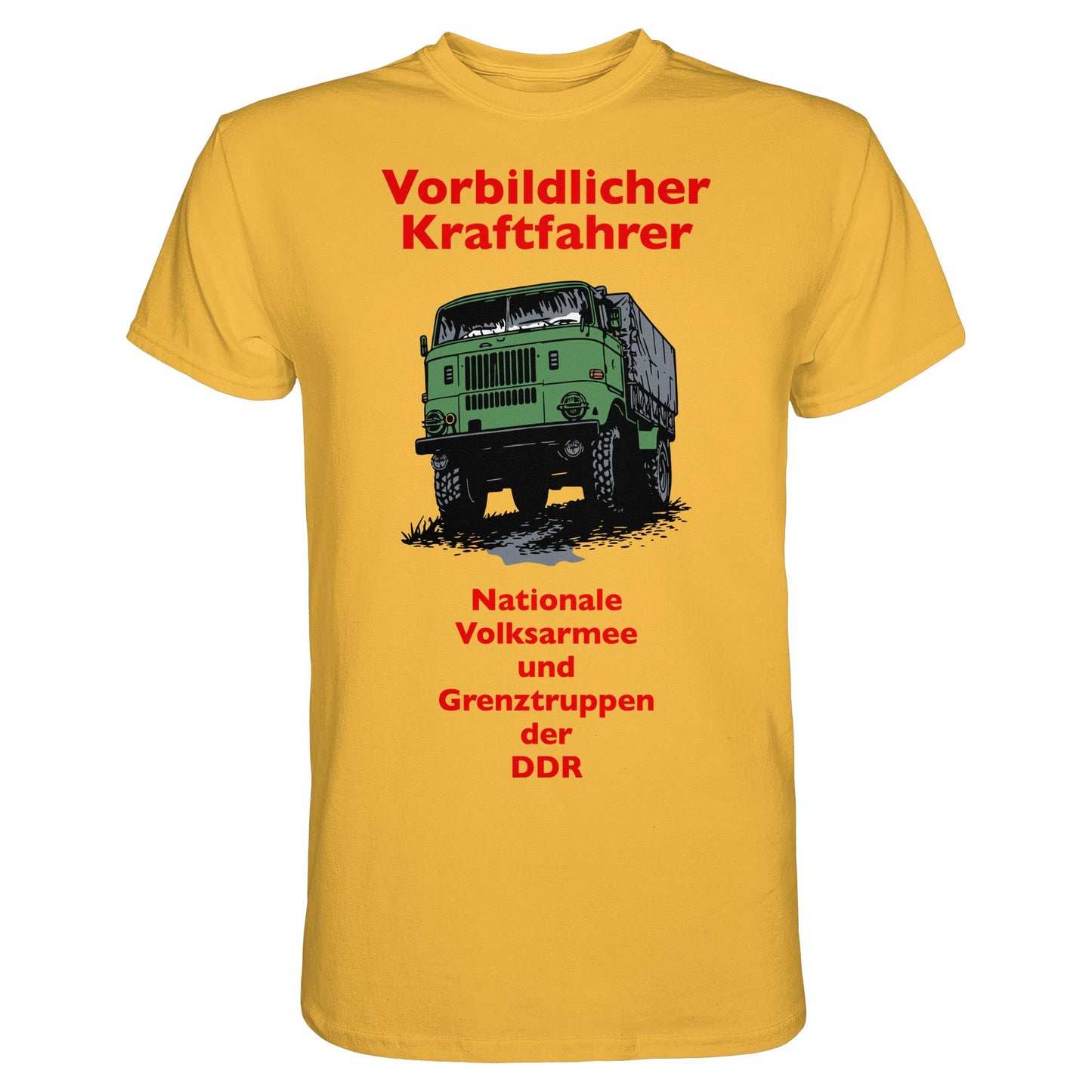 DDR Ostalgie Shirt Unisex • VORBILDLICHER KRAFTFAHRER, NVA (ORIGINAL WIMPELMOTIV)