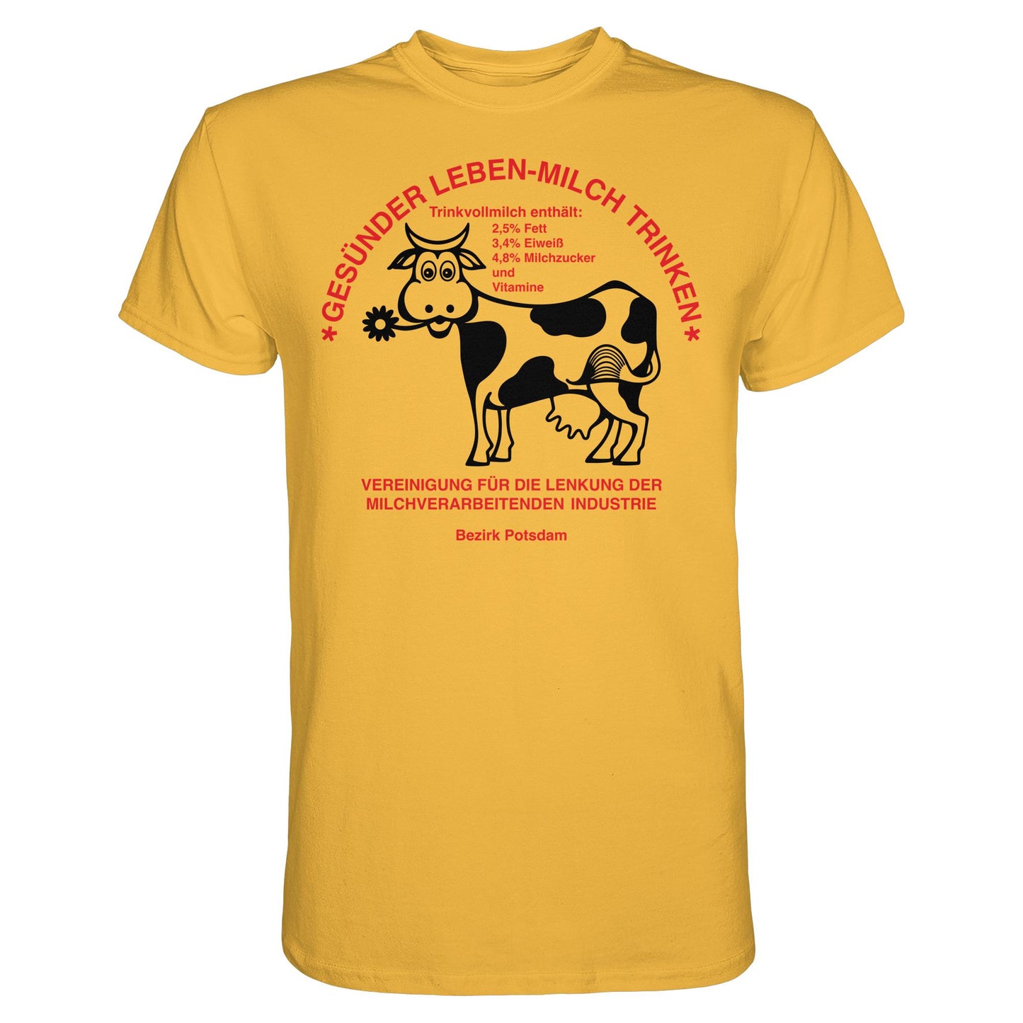 DDR Ostalgie Shirt Unisex • GESÜNDER LEBEN - MILCH TRINKEN, POTSDAM