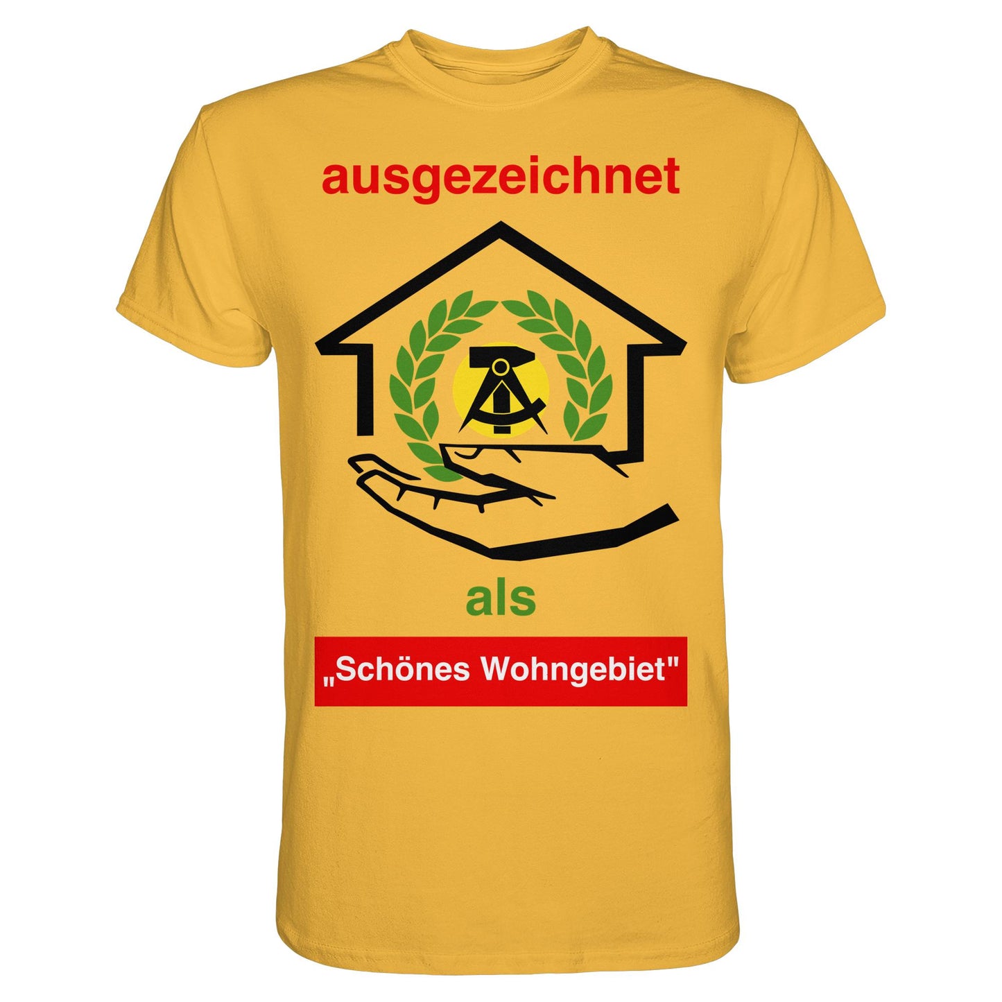 DDR Ostalgie Shirt Unisex • AUSZEICHNUNG SCHÖNES WOHNGEBIET (ORIGINAL SCHILD)