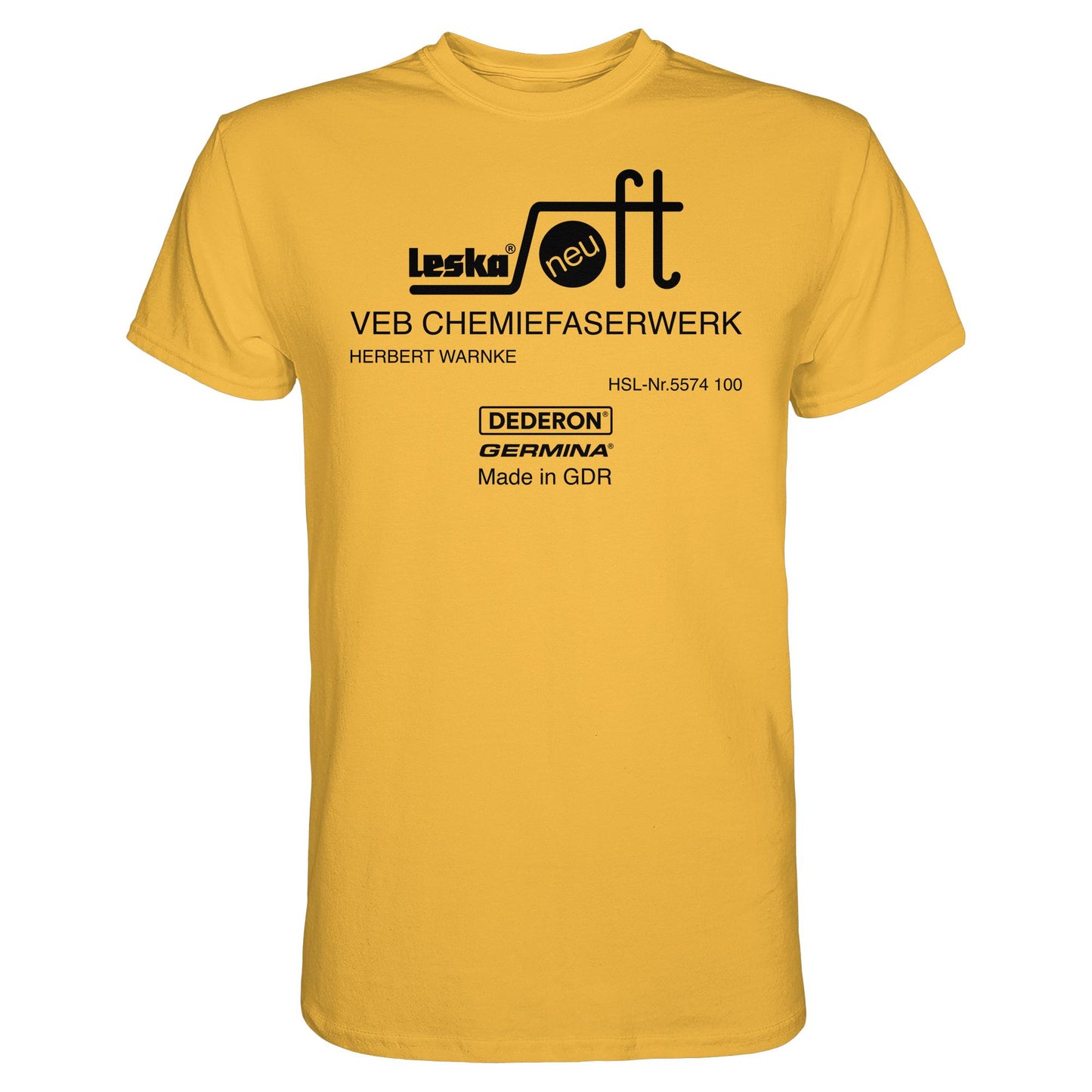 DDR Ostalgie Shirt Unisex • LESKA VEB CHEMIEFASERWERK HERBERT WARNKE - DEDERON, GERMINA
