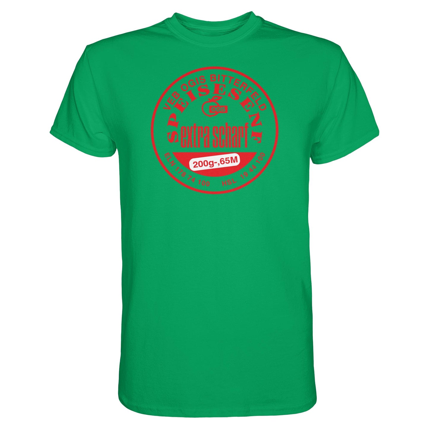 DDR Ostalgie Shirt Unisex • VEB OGIS BITTERFELD - SPEISESENF EXTRASCHARF