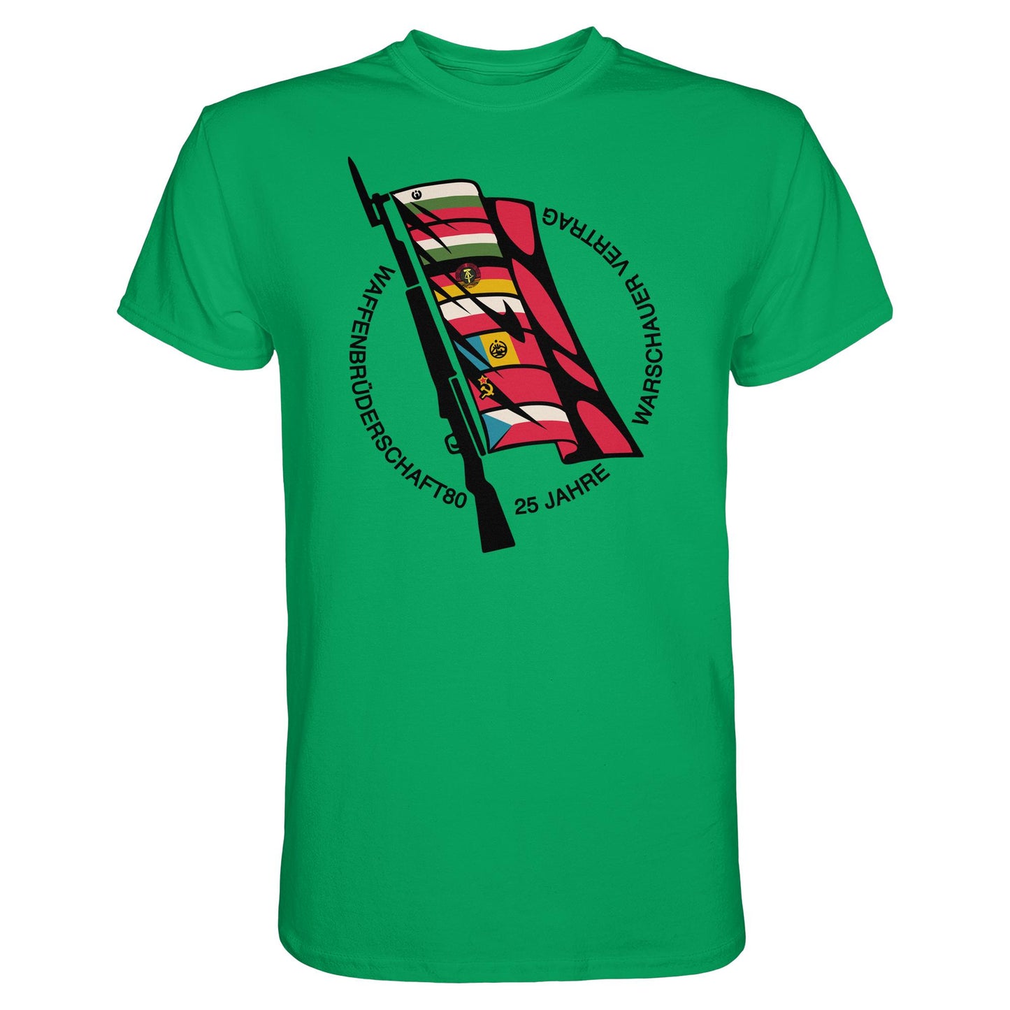 DDR Ostalgie Shirt Unisex • WAFFENBRÜDERSCHAFT80 - 25 JAHRE WARSCHAUER VERTRAG (NVA)