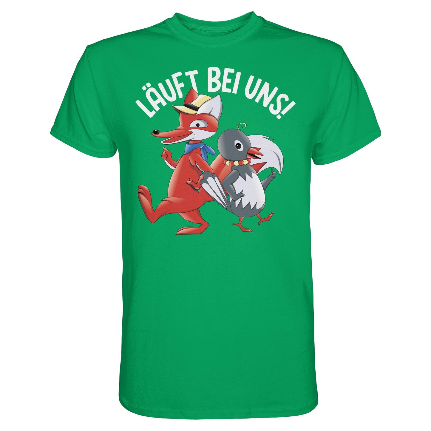 DDR Ostalgie Shirt Unisex • UNSER SANDMÄNNCHEN - HERR FUCHS & FRAU ELSTER, LÄUFT BEI UNS!
