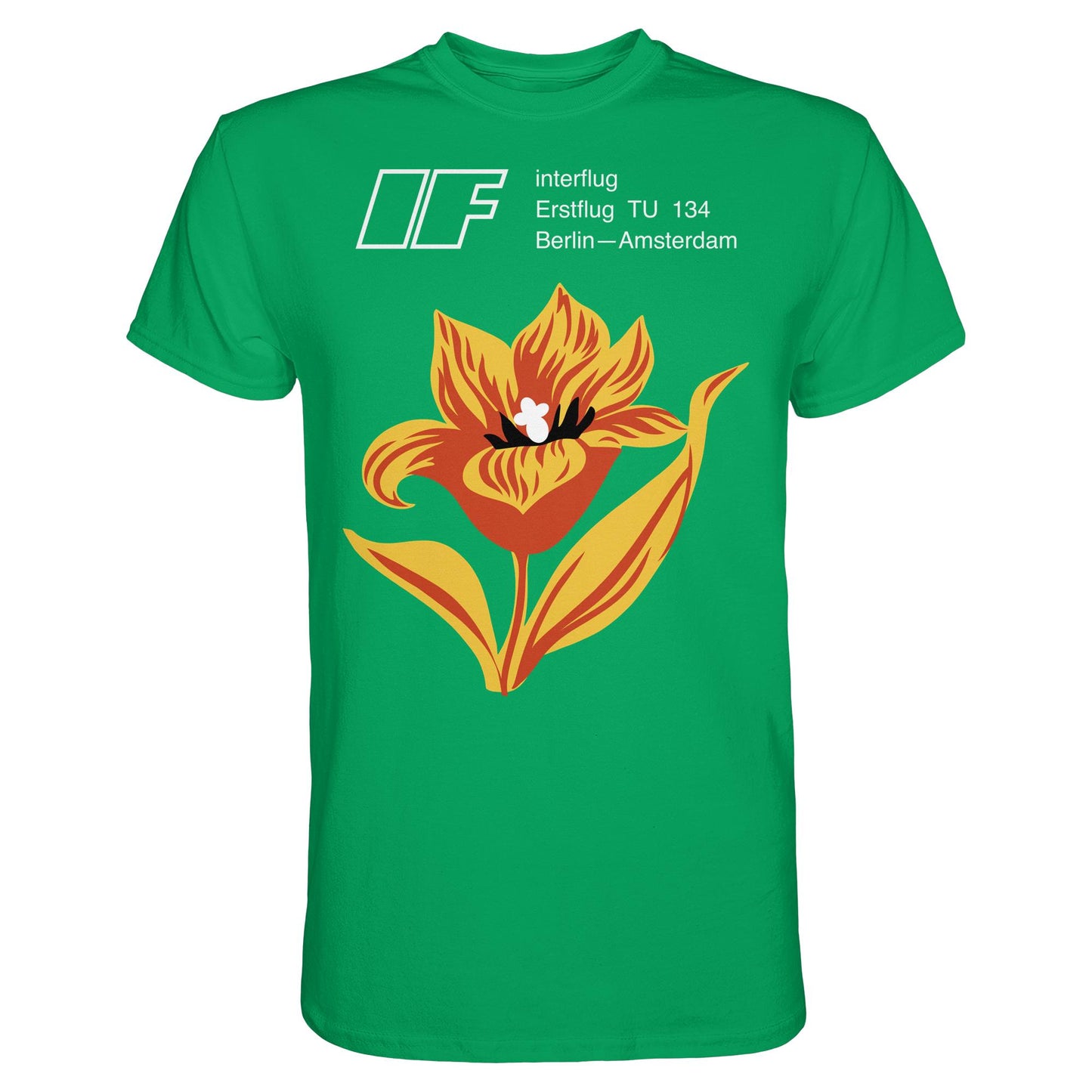 DDR Ostalgie Shirt Unisex • INTERFLUG BERLIN - AMSTERDAM (ORIGINAL SONDERSTEMPEL)