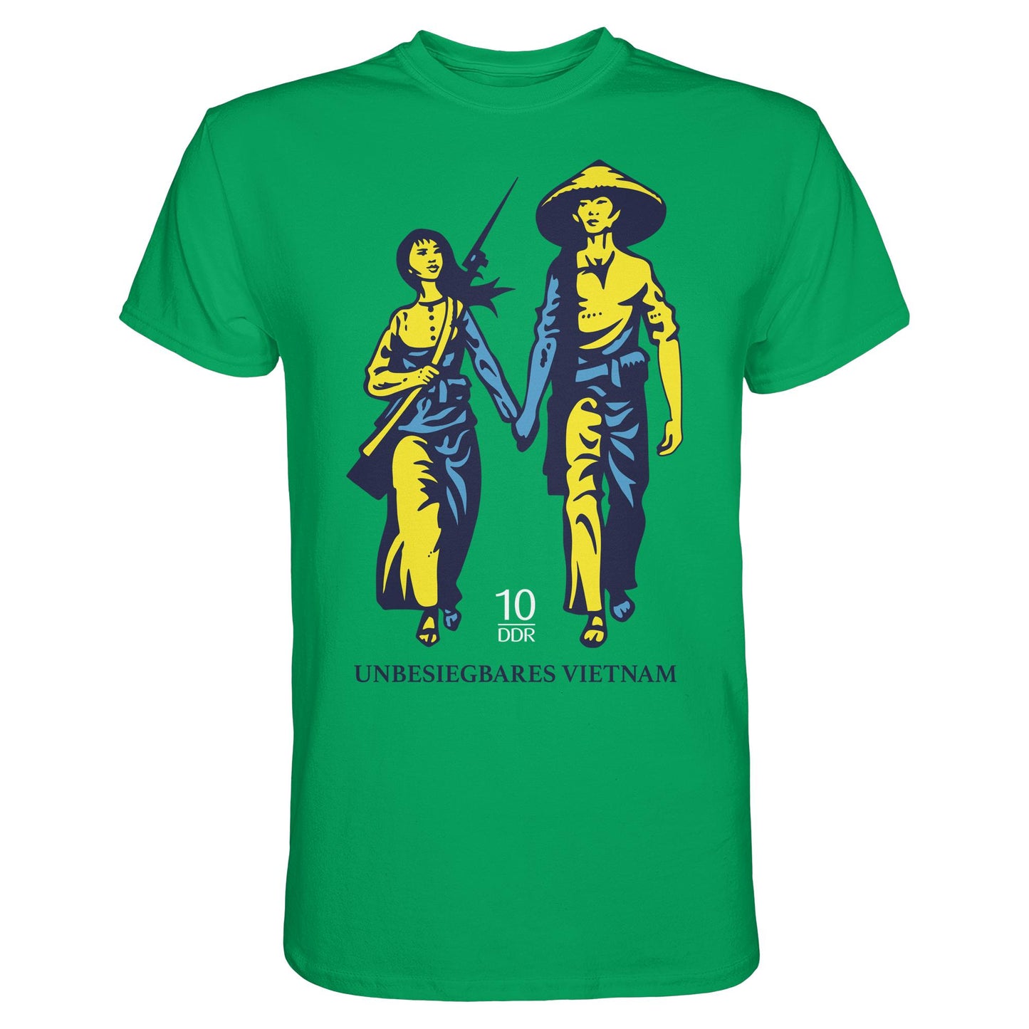 DDR Ostalgie Shirt Unisex • UNBESIEGBARES VIETNAM (ORIGINAL DDR-BRIEFMARKE)