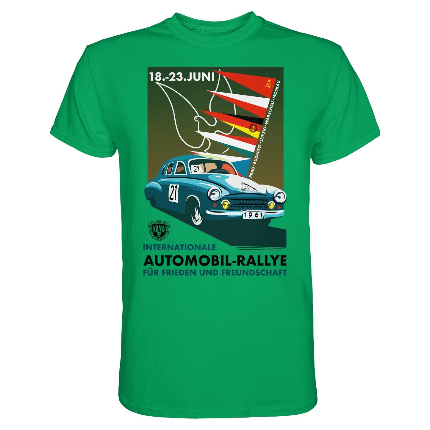 DDR Ostalgie Shirt Unisex • INTERNATIONALE RALLYE WARTBURG 1961 (ORIGINAL-PLAKAT)