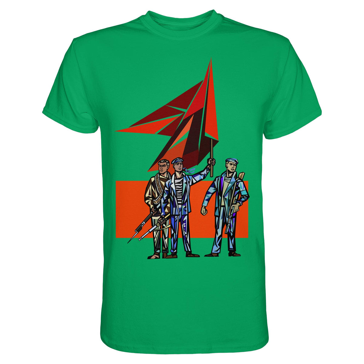 DDR Ostalgie Shirt Unisex • WALTER WOMACKA - BEWAFFNETE ARBEITER (STAATSRATSGEBÄUDE, Aus der Geschichte der Deutschen Arbeiterbewegung, 1964)