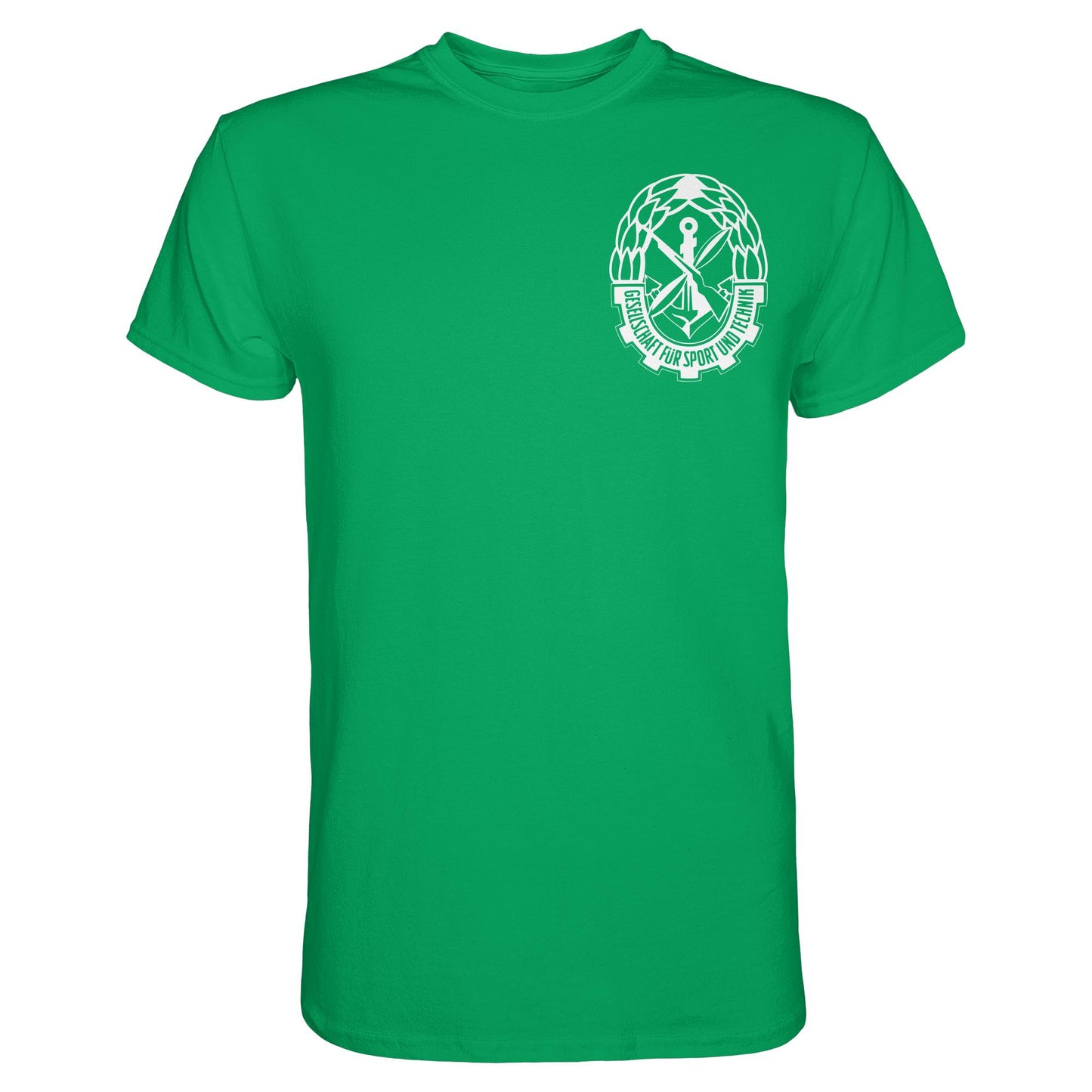 DDR Ostalgie Shirt Unisex • GST - GESELLSCHAFT FÜR SPORT UND TECHNIK (BRUST EMBLEM)