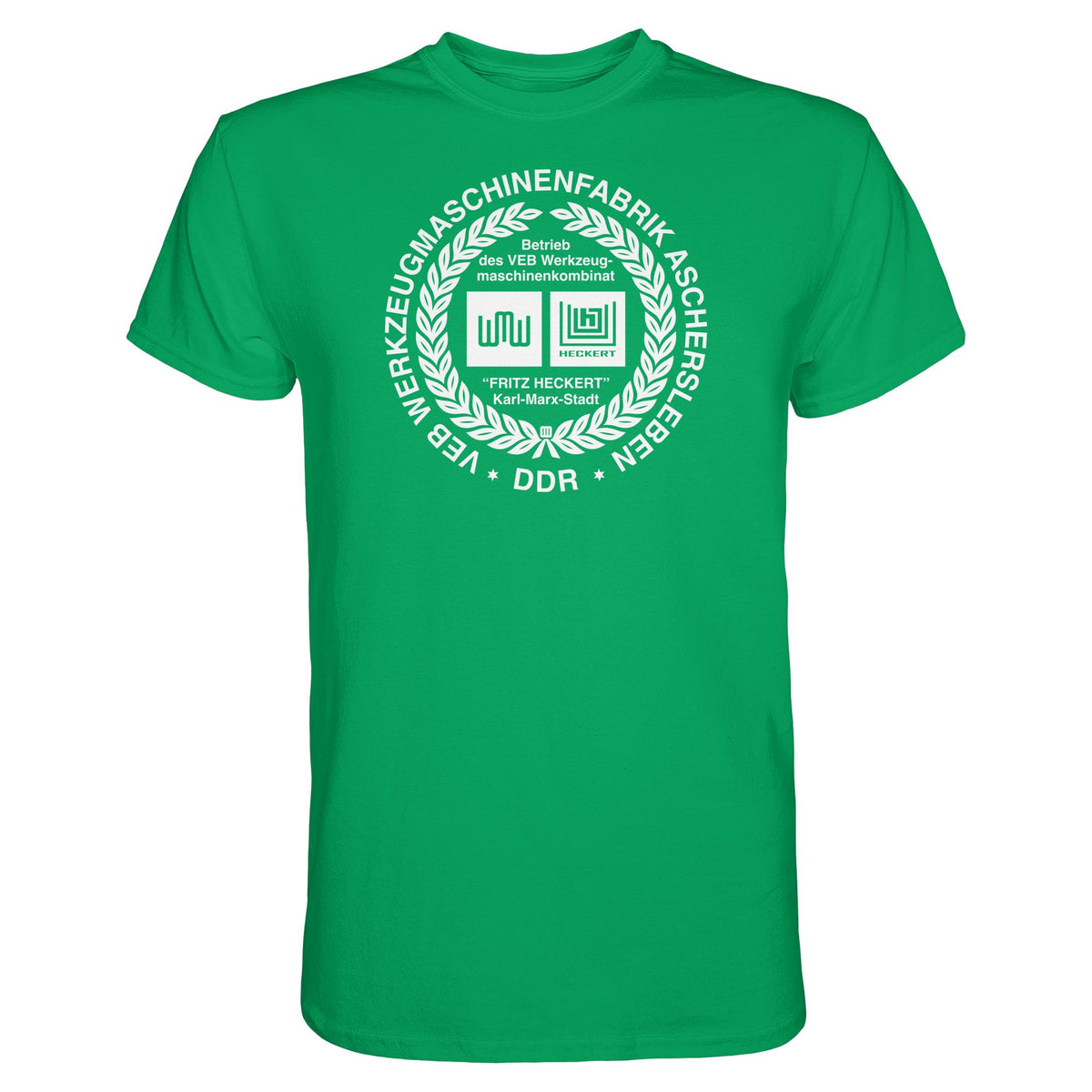 DDR Ostalgie Shirt Unisex • VEB WERKZEUGMASCHINENKOMBINAT FRITZ HECKERT - ASCHERSLEBEN