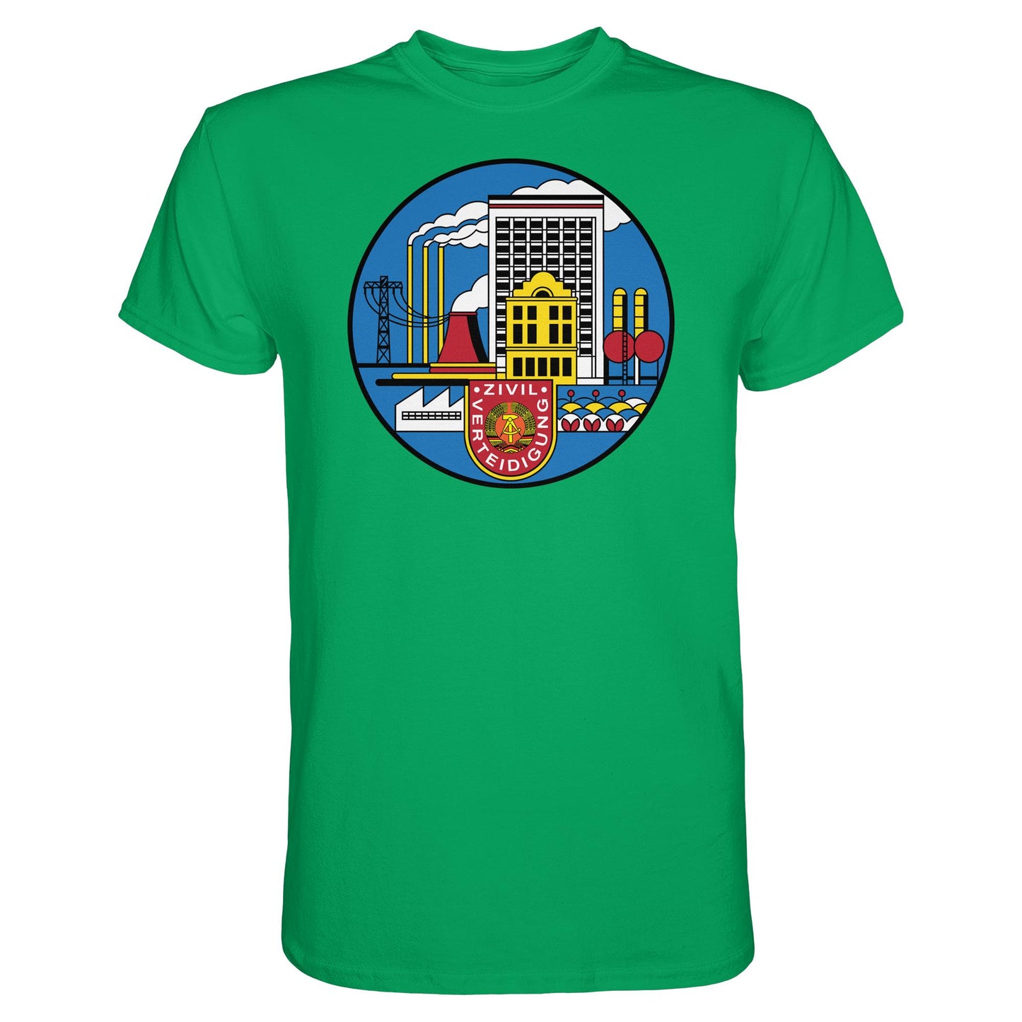 DDR Ostalgie Shirt Unisex • DDR ZIVILVERTEIDIGUNG (ORIGINAL GLAS-DESIGN)
