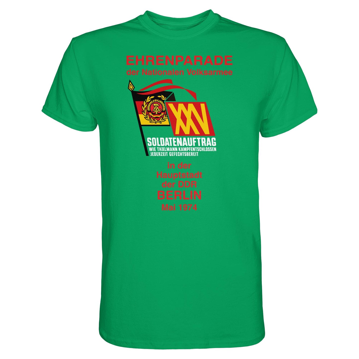 DDR Ostalgie Shirt Unisex • EHRENPARADE DER NVA, 1974 BERLIN (ORIGINALWIMPEL)