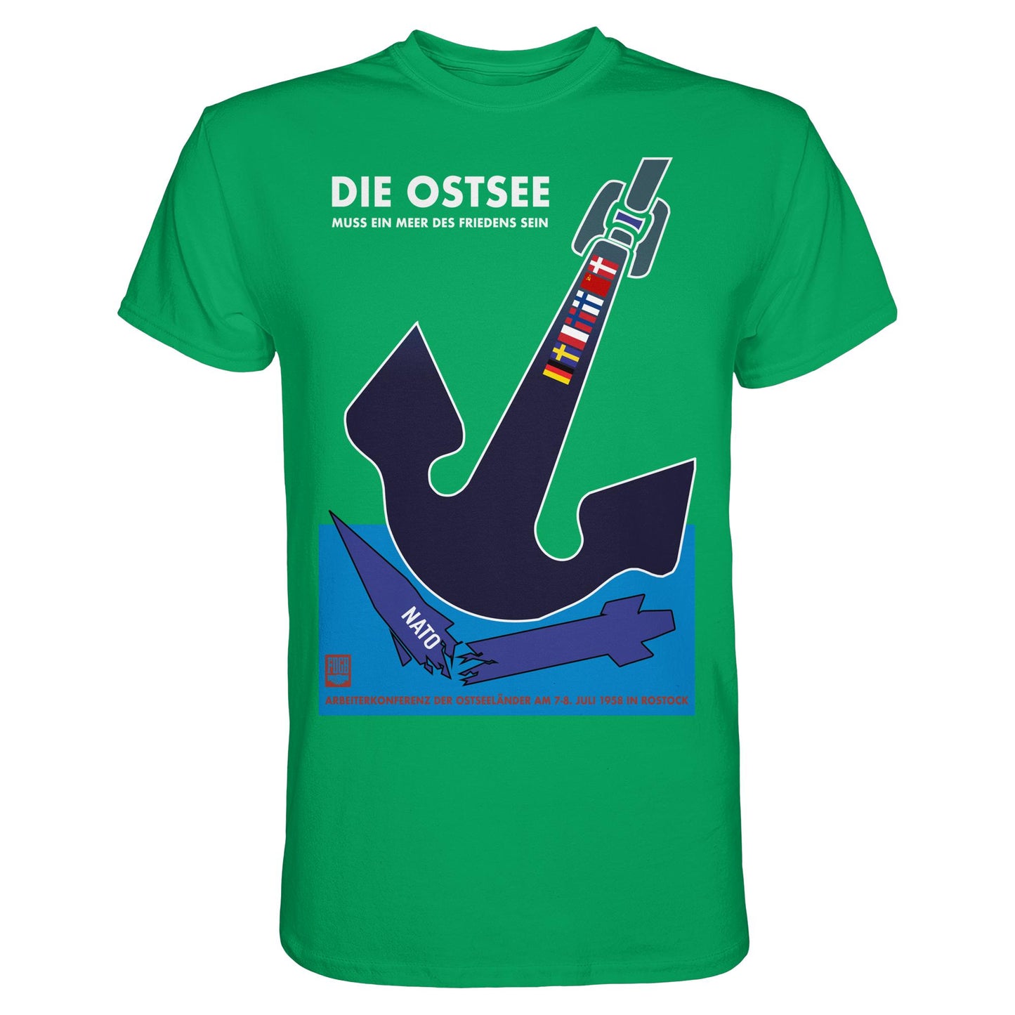 DDR Ostalgie Shirt Unisex • DIE OSTSEE MUSS EIN MEER DES FRIEDENS SEIN, ARBEITERKONFERENZ 1958