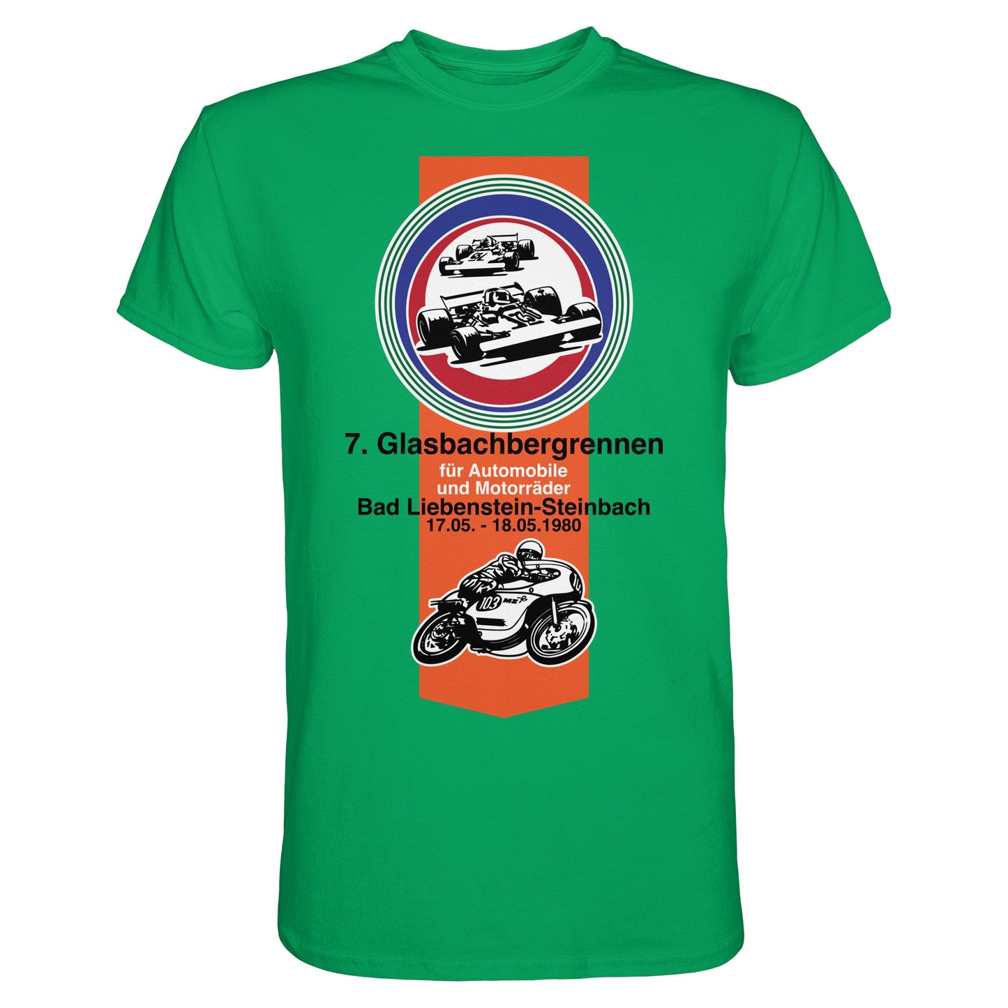 DDR Ostalgie Shirt Unisex • GLASBACHBERGRENNEN BAD LIEBENSTEIN (ORIGINAL WIMPEL)