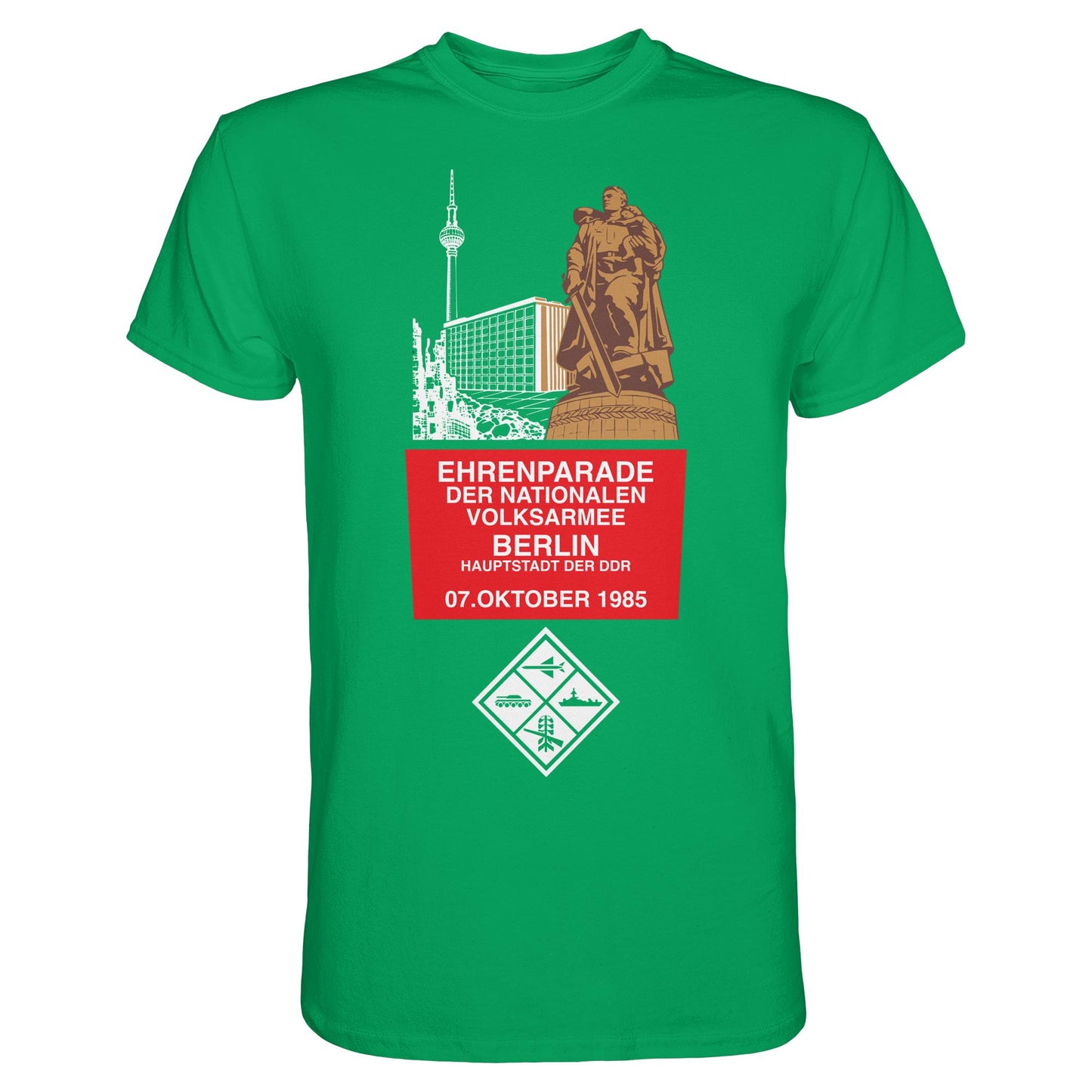 DDR Ostalgie Shirt Unisex • EHRENPARADE DER NVA, 1985 BERLIN (ORIGINALWIMPEL)