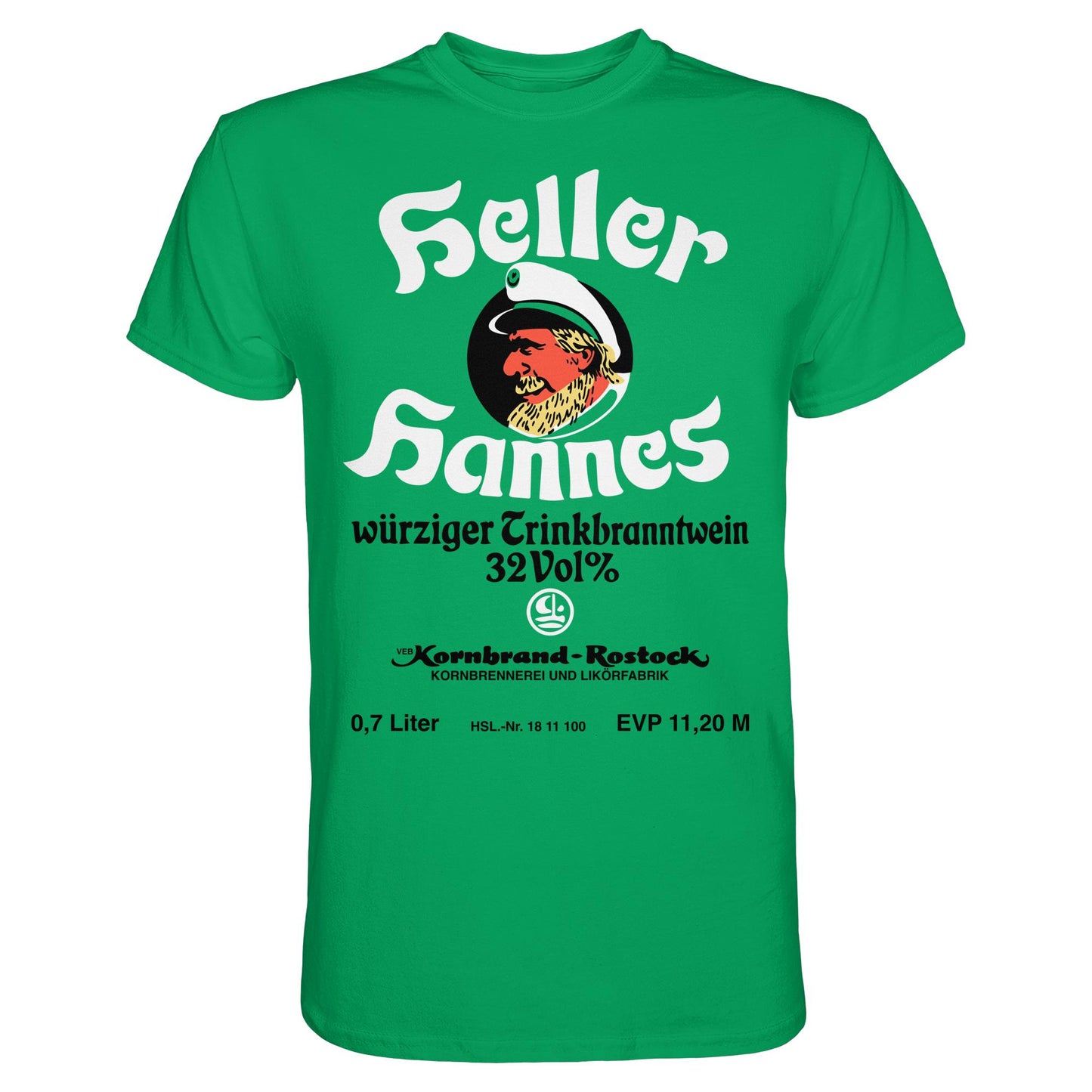 DDR Ostalgie Shirt Unisex • HELLER HANNES - TRINKBRANNTWEIN - VEB KORNBRANDT ROSTOCK