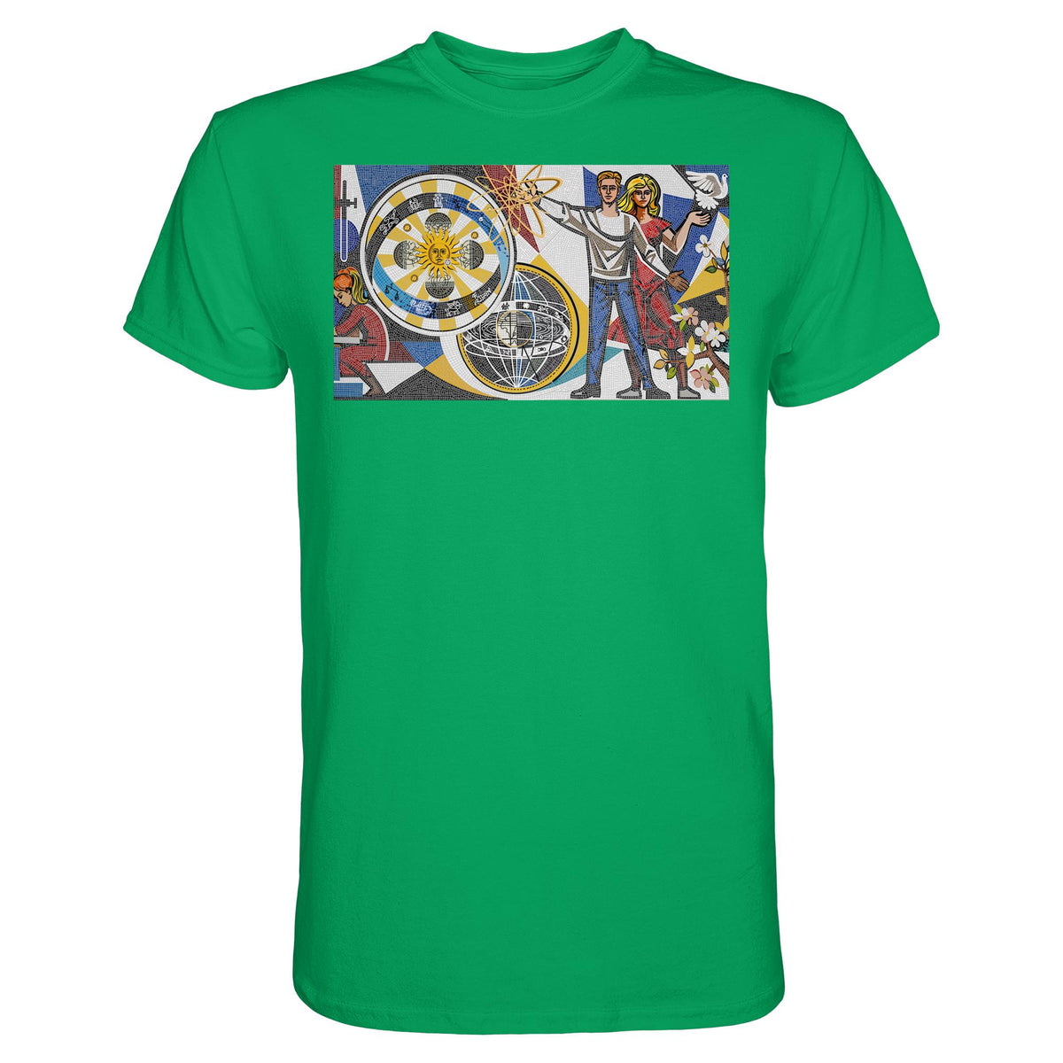 DDR Ostalgie Shirt Unisex • WALTER WOMACKA - JUNGES PAAR MIT FRIEDENSTAUBE (MOSAIK HAUS DES LEHRERS, 1964)