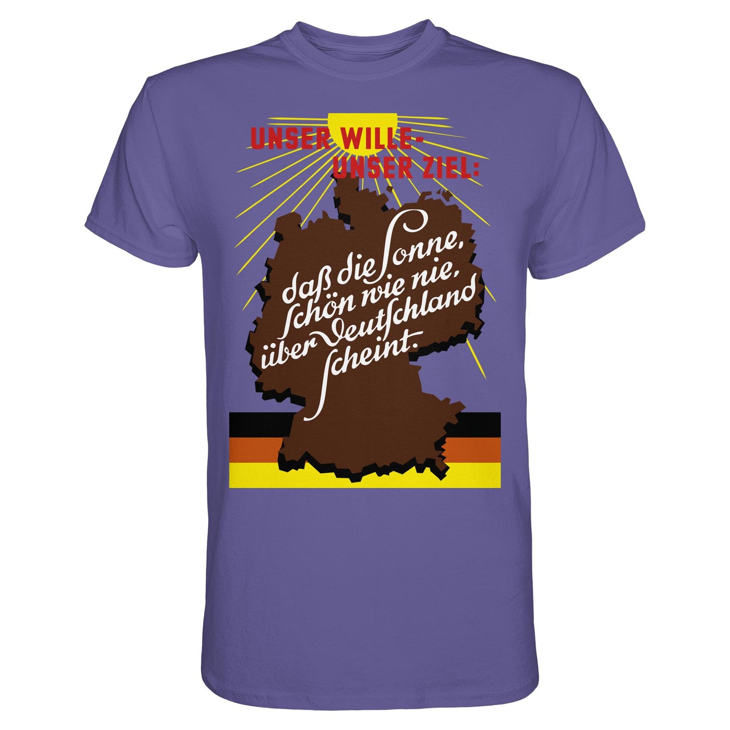 DDR Ostalgie Shirt Unisex • DASS DIE SONNE SCHÖN WIE NIE, ÜBER DEUTSCHLAND SCHEINT - ORIGINAL DDR-PLAKAT