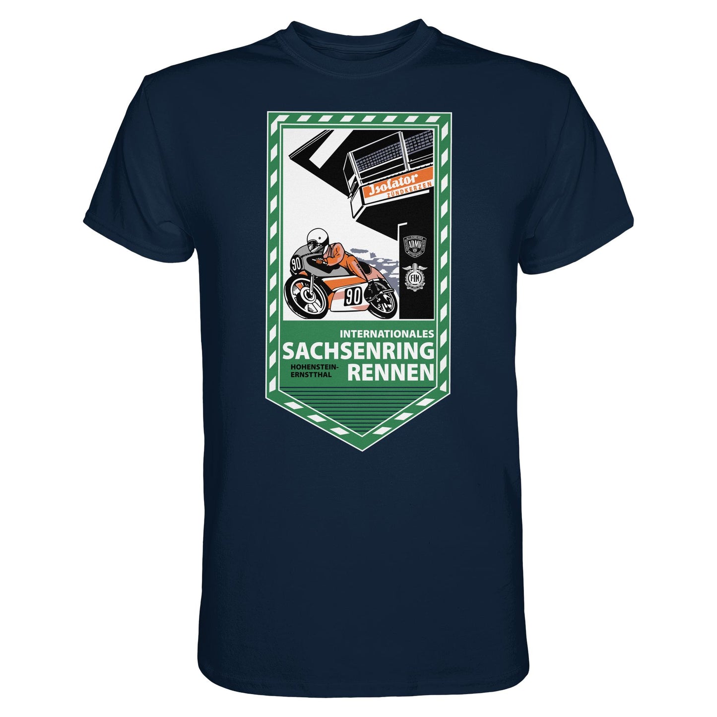 DDR Ostalgie Shirt Unisex • SACHSENRING-RENNEN ZWICKAU 1990 (ORIGINAL-WIMPEL)
