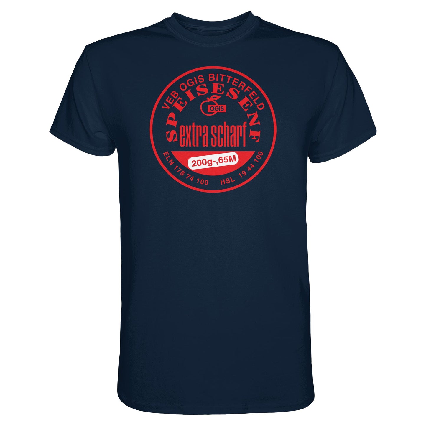 DDR Ostalgie Shirt Unisex • VEB OGIS BITTERFELD - SPEISESENF EXTRASCHARF