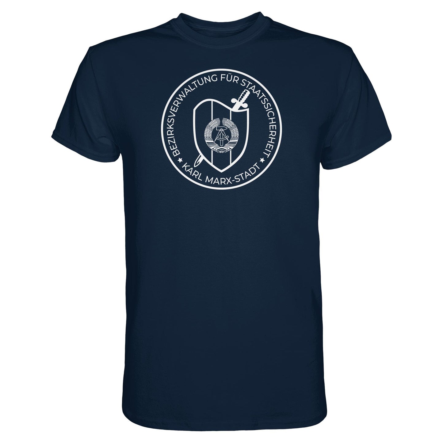 DDR Ostalgie Shirt Unisex • BEZIRKSVERWALTUNG STAATSSICHERHEIT KARL MARX STADT
