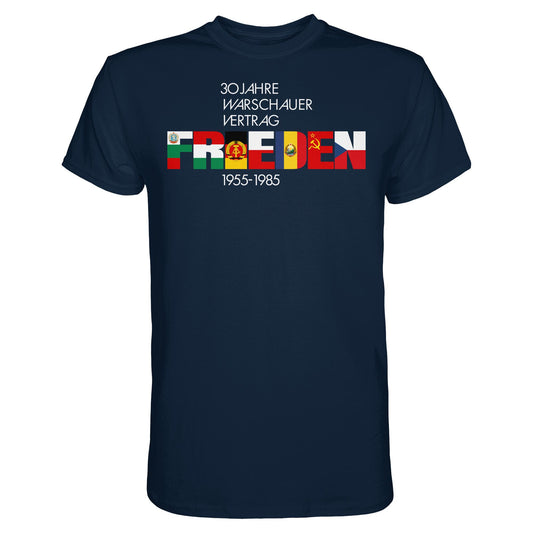 DDR Ostalgie Shirt Unisex • FRIEDEN - 30 JAHRE WARSCHAUER VERTRAG (DDR-BRIEFMARKE)