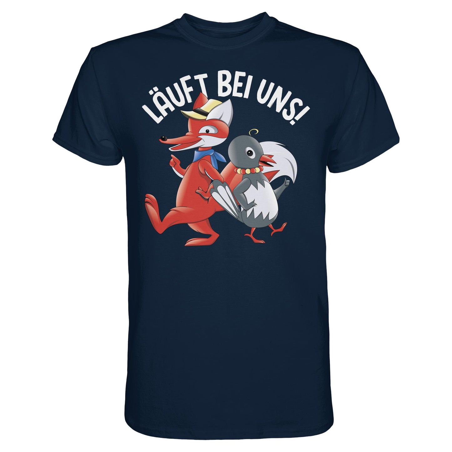 DDR Ostalgie Shirt Unisex • UNSER SANDMÄNNCHEN - HERR FUCHS & FRAU ELSTER, LÄUFT BEI UNS!